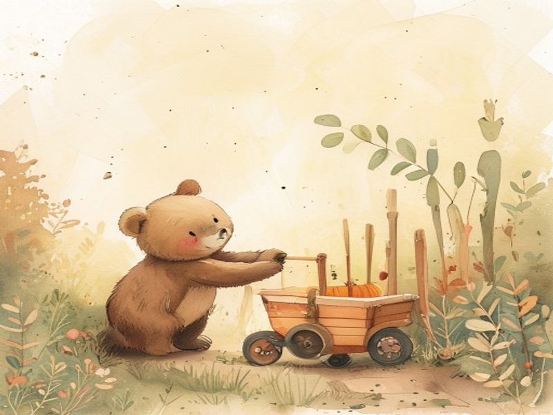 滚滚熊推南瓜车插图