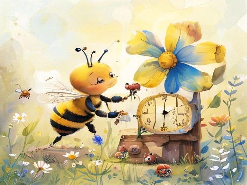 嗡嗡蜂修花钟插图