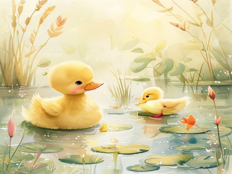 嘟嘟鸭第一次游泳插图